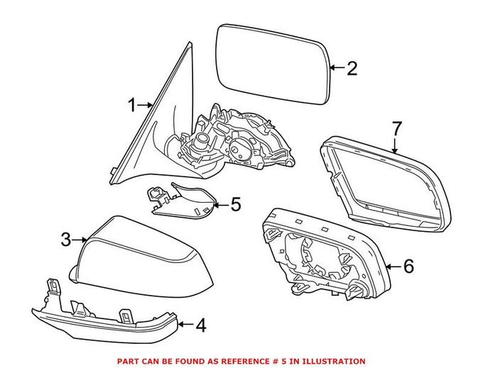 BMW Door Mirror Cover = Front 51167203859